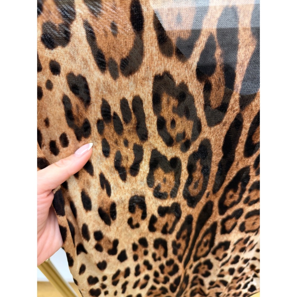 Dolce & Gabbana Leopard Print Semi Sheer V Neck Cardigan Made Italy Sz 42 US M - Picture 13 of 16